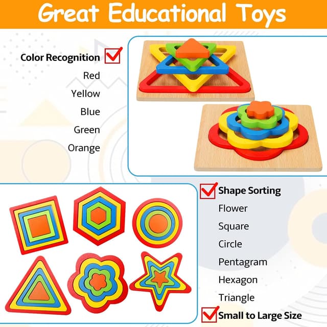 Thumbnail 3 de Toddler Montessori Wooden Puzzle 30 pcs 🧩
