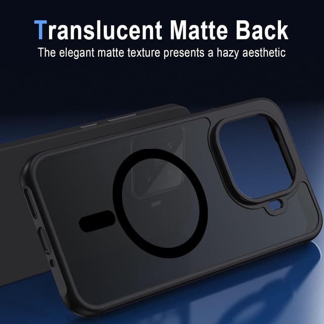 Detalle 2 de XTCASE Cover magnetica per Xiaomi 15T Pro / Ultra sottile con retro traslucido opaco e protezione antiurto, nero