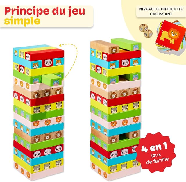 Detalle 1 de Cubidi Tour en bois empilable 3 ans