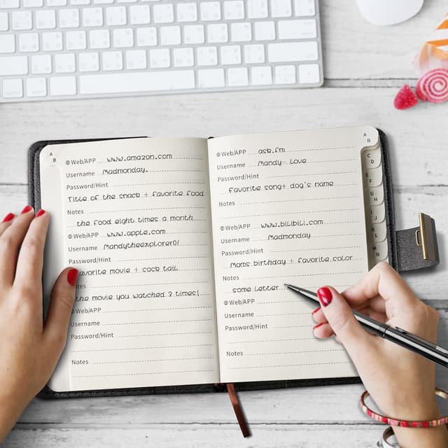 Thumbnail 4 de WEMATE Passwortbuch mit Schloss 600+ Plätze 📒