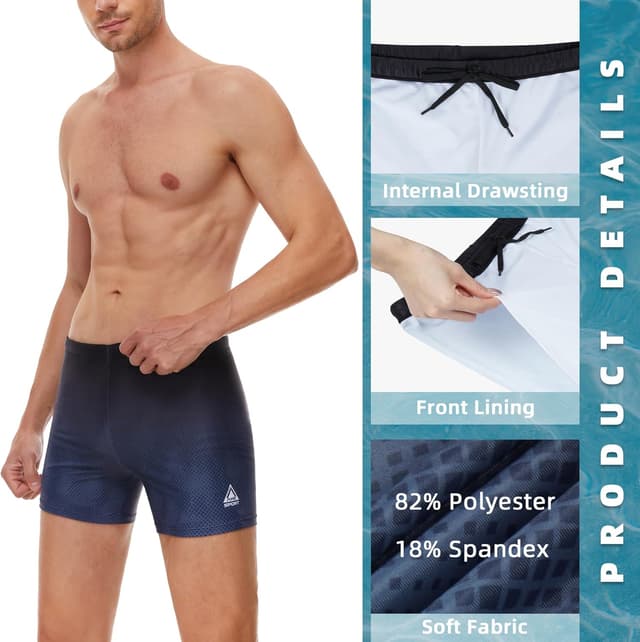 Detalle de AMZSPORT maillot de bain homme short à séchage rapide avec cordon de serrage