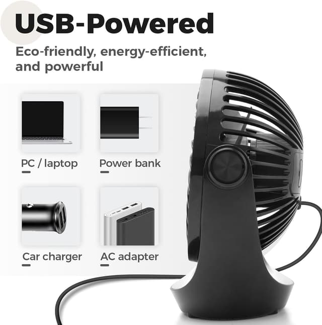 Thumbnail 4 de OCOOPA USB Desk Fan 360° rotatable, adjustable speed 🌀