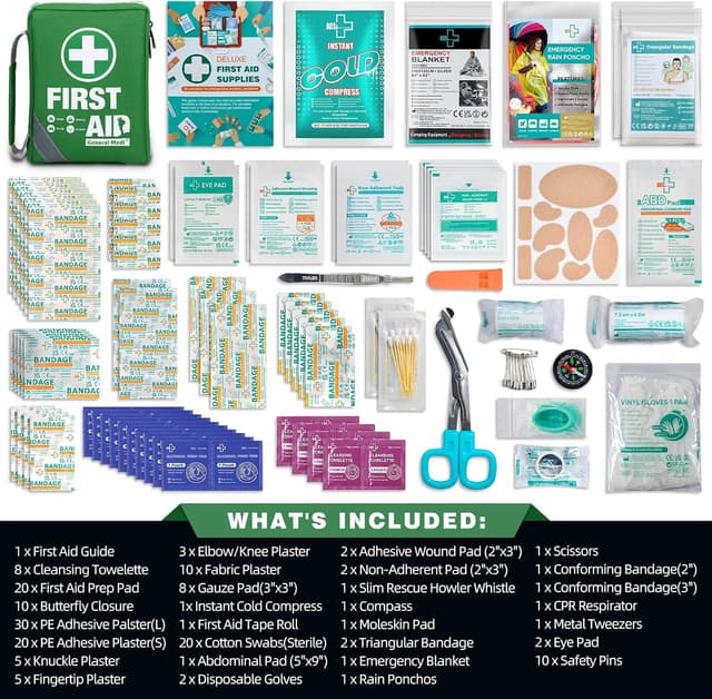 Detalle de General Medi First Aid Kit Compact First Aid Bag (175 pieces) – Reflective bag design