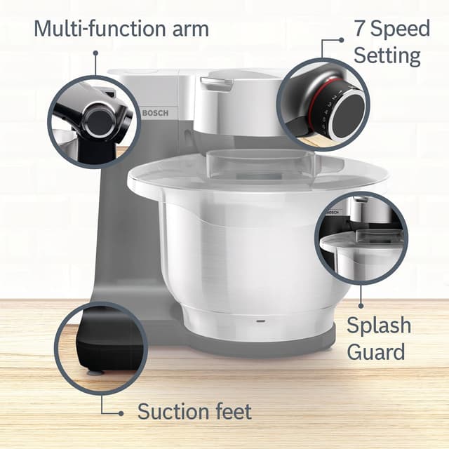 Detalle 2 de Bosch Serie 2 MUMS2VM40G 7-in-1 Stand Mixer with 7 speeds, 3.8L bowl and 900W motor