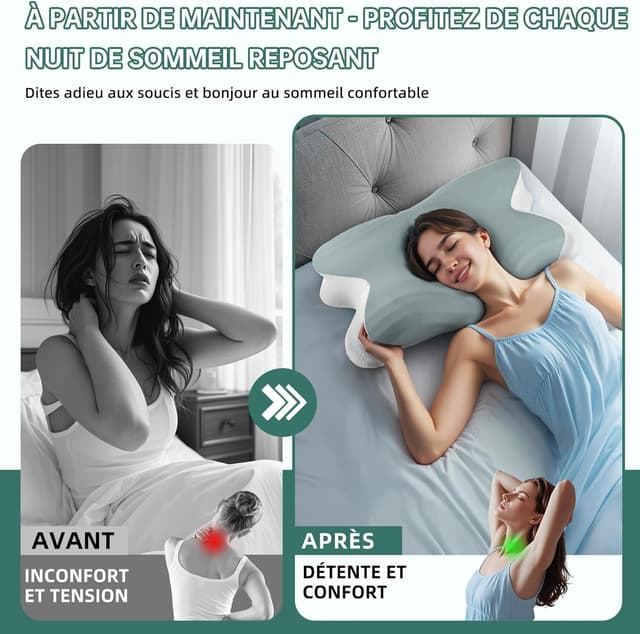 Thumbnail 3 de Rokehr Oreiller Ergonomique Cervical 62×42×11/13 cm