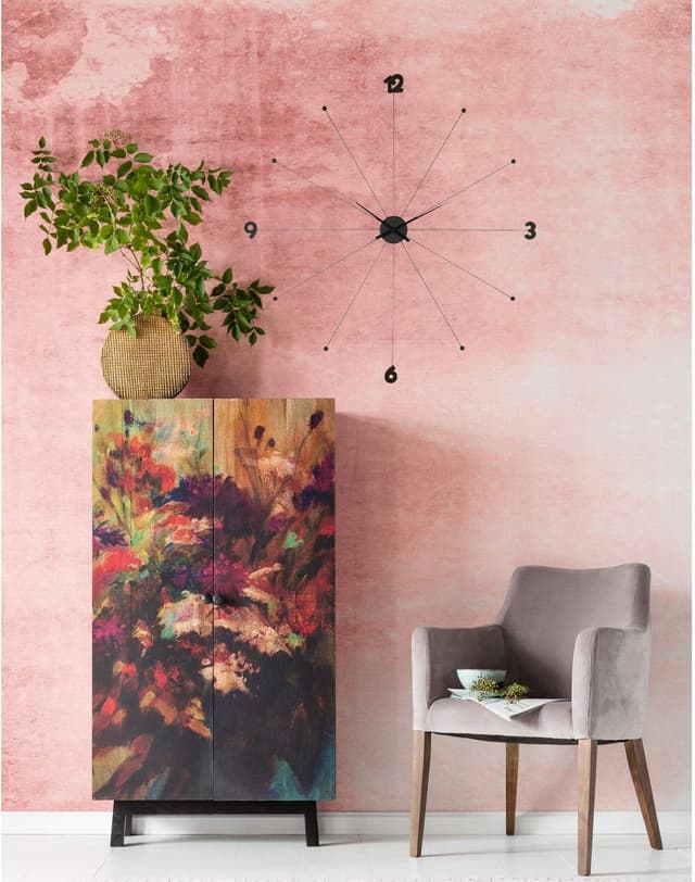 Detalle 2 de Horloge murale Kare Design Like Umbrella noire en acier (diamètre 100 cm) – style moderne minimaliste