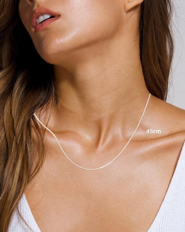 Thumbnail 6 de FUNEIA 925 Sterling-Silber Kette Damen – verstellbare Halskette 40–60 cm, ohne Anhänger