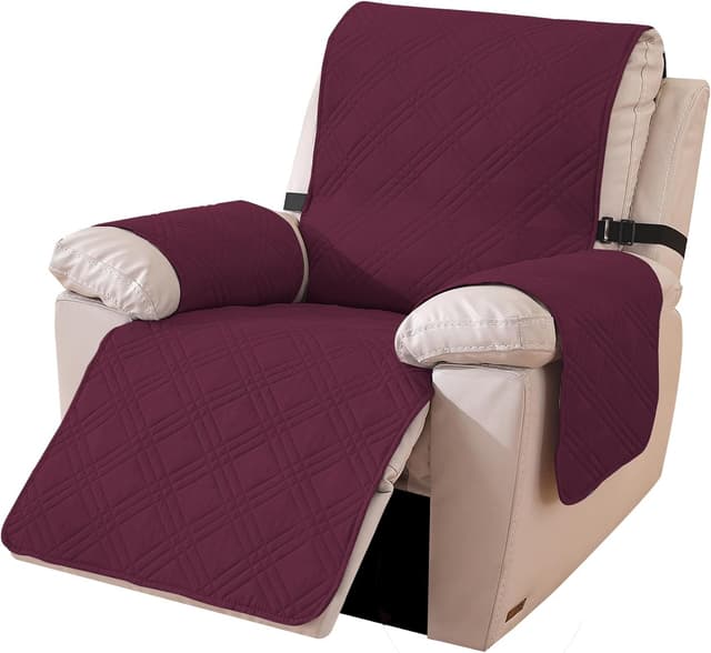 Detalle de Ystyle copripoltrona Relax reclinabile reversibile Bordeaux + caffè chiaro (1 posto) antimacchia antiscivolo