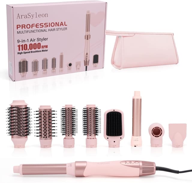 Detalle de AraSyelon 9 in 1 Styler Multifunzione per Capelli con aria calda e ferro arricciacapelli automatico 32 mm
