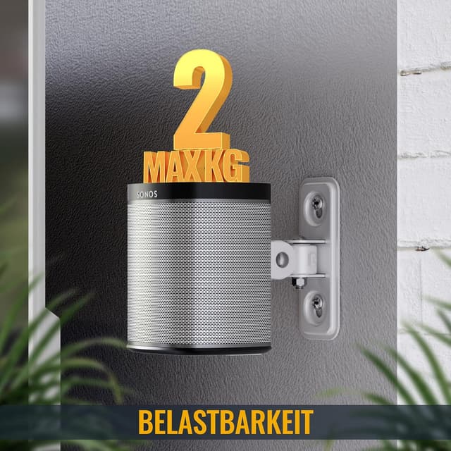 Detalle de RICOO 1x Lautsprecher-Wandhalterung für Sonos Play:1 (Gen 2) LH431-W – schwenk- & neigbar