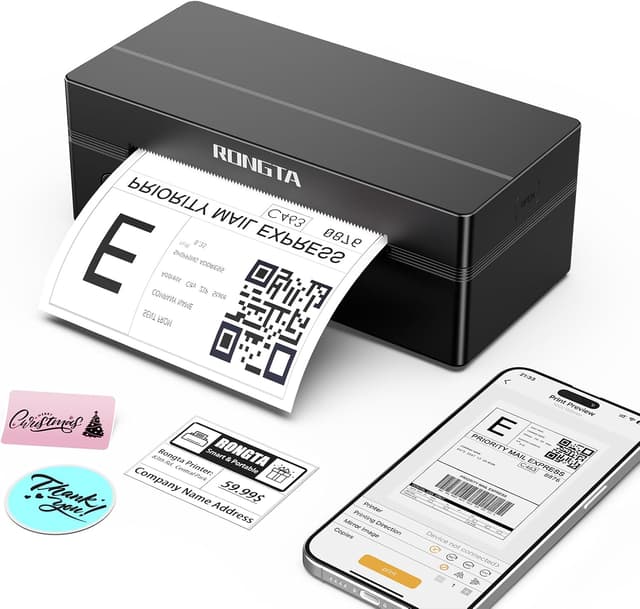 Detalle de Rongta RP425 Bluetooth Thermal Shipping Label Printer (Wireless 4x6) for Postage & Address Labels