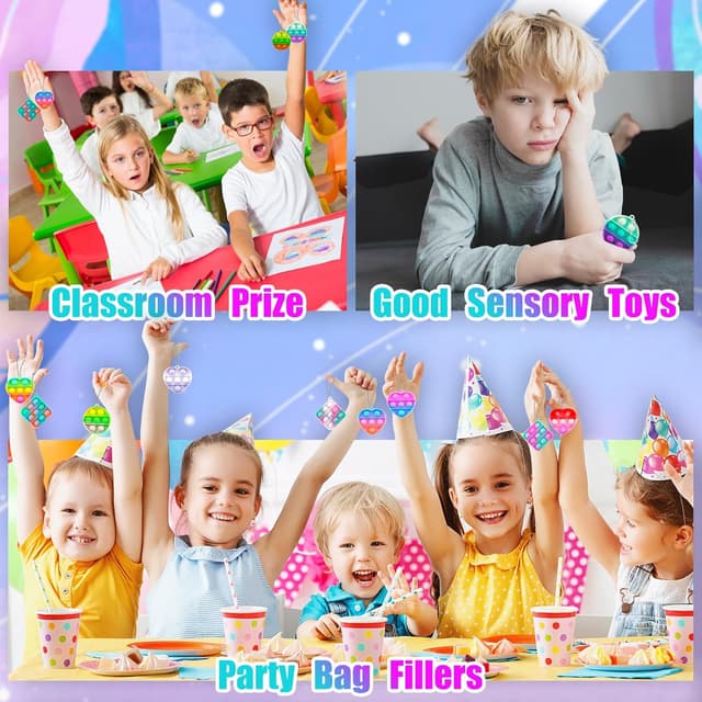 Thumbnail 4 de TOANWOD 30PCS party bag pop bubbles keyrings