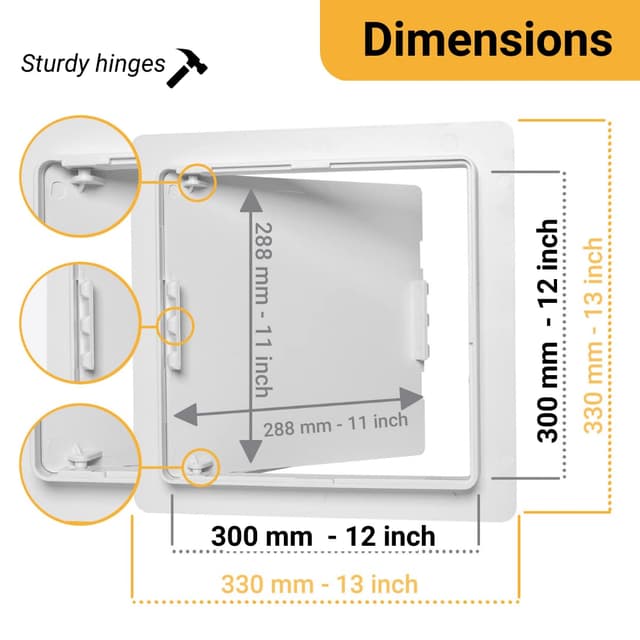 Detalle 2 de Proxinova Paintable Access Panel 300x300 mm (ABS) – Inspection Hatch for Walls & Ceilings