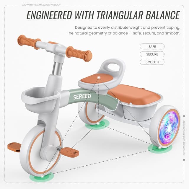 Detalle 2 de SEREED Toddler Tricycle for Ages 2–5