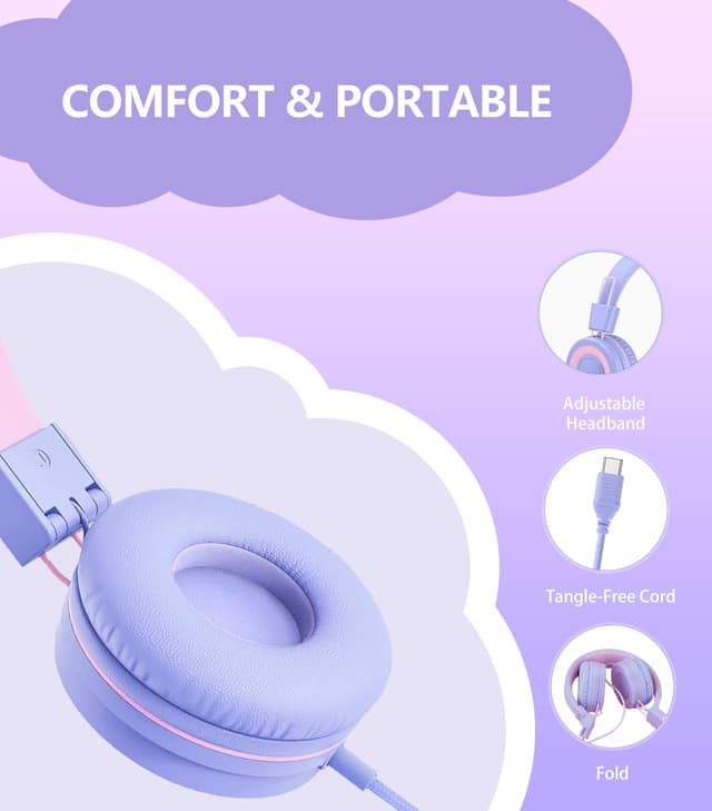 Thumbnail 4 de Bywulanda Upgrade USB-C Kids Headphones 94dB