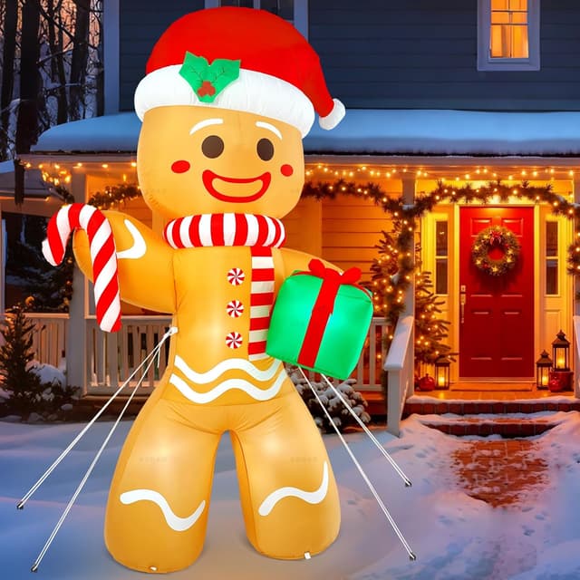 Imagen de Partyotu 8FT Inflatable Gingerbread Man đ en OfertitasTOP