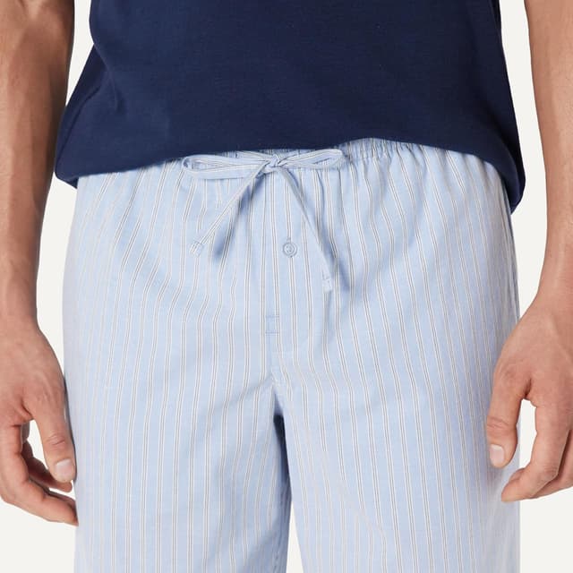 Detalle de Amazon Essentials men’s cotton stretch poplin pyjama set with jersey T-shirt