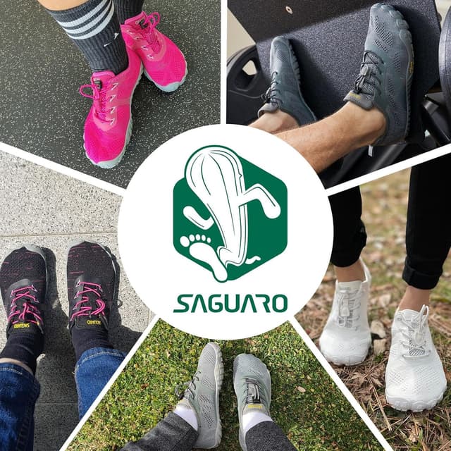 Detalle de SAGUARO Unisex Barfußschuhe – leichte, atmungsaktive Trail- und Fitnessschuhe mit Zehenbox