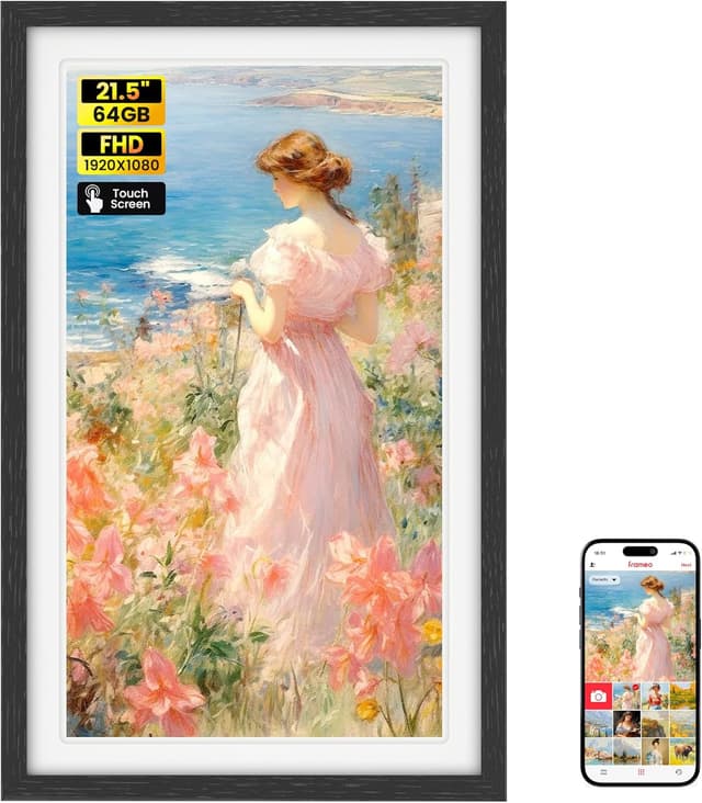 Detalle de 64GB FRAMEO digitaler Bilderrahmen 21,5 Zoll (1920×1080) mit Touchscreen, WLAN & App-Sharing