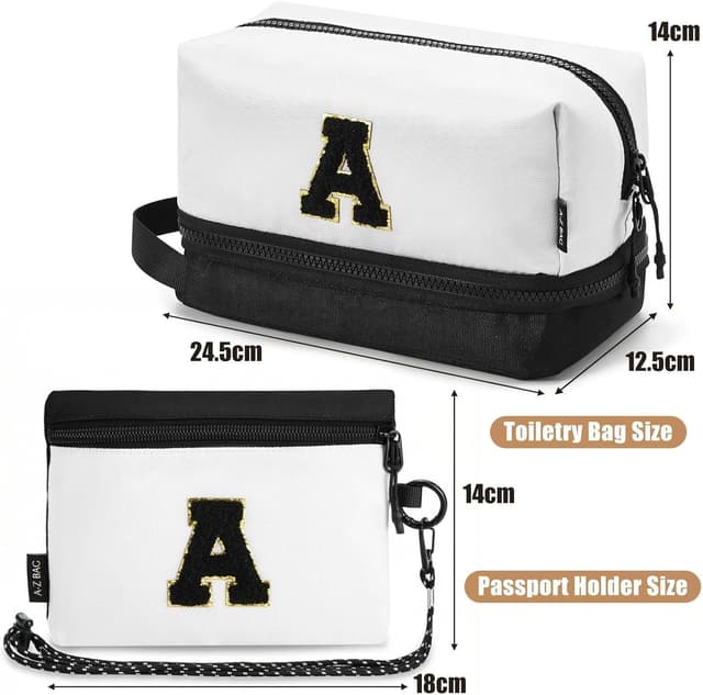 Detalle 2 de A-Z BAG beauty case da viaggio con organizer e porta passaporto RFID – Nero