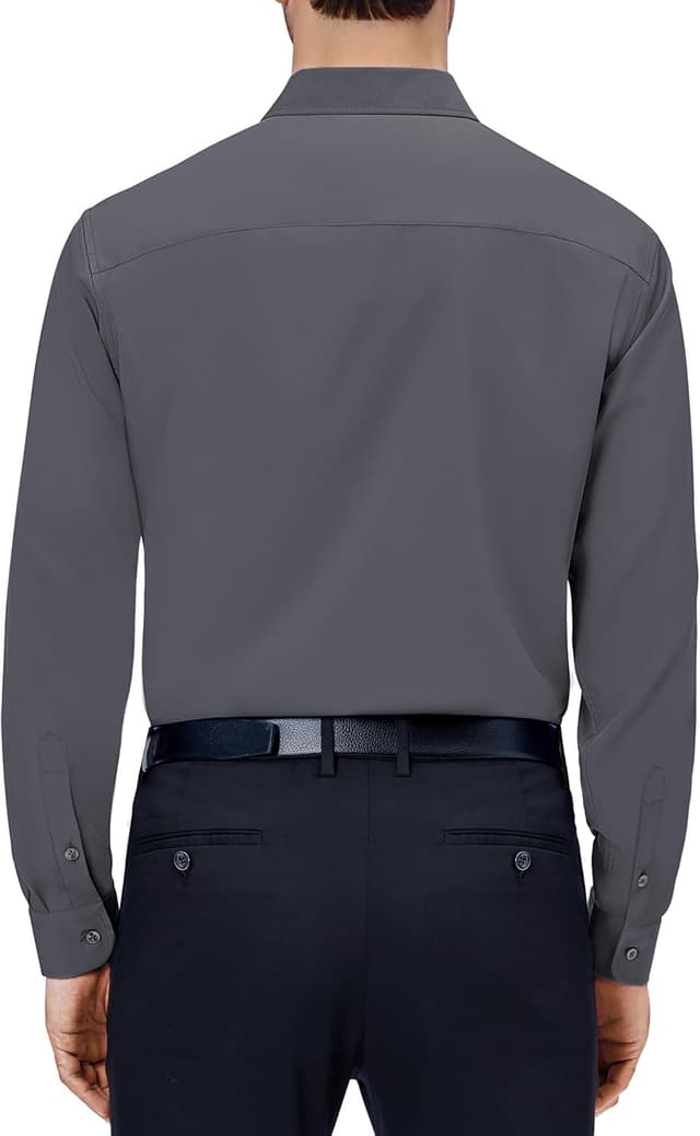 Detalle 2 de J.VER Hemd Herren Langarm – knitterarmes Tencel-Stretch Businesshemd im Regular Fit