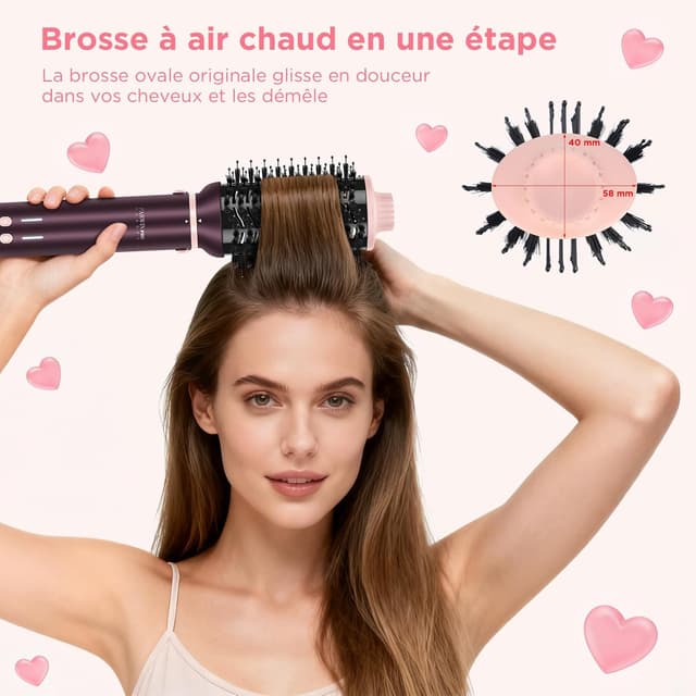 Detalle 2 de AirStyler MaxAIR 2.0 7 en 1 automatique (double tension) fer à friser, lisseur et brosses — Jasper Plum