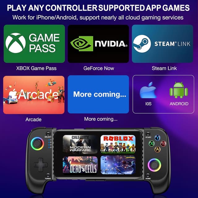 Detalle 2 de HELLCOOL Mobile Gaming Controller for iPhone & Android with Hall Effect Joystick and RGB