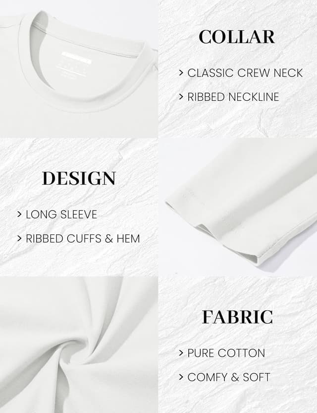 Detalle 2 de MAGCOMSEN Langarmshirt Herren aus Baumwolle – Longshirt mit Rundhals, Longsleeve für Freizeit und Alltag