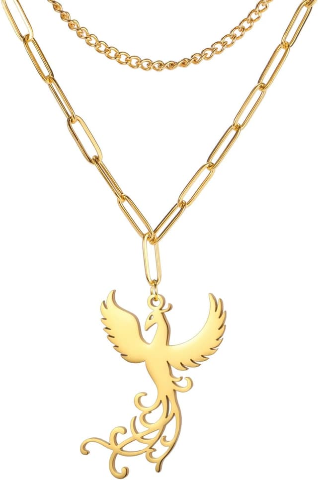 Detalle de EUEAVAN Phoenix-Halskette für Damen mit Phönix-Anhänger „Rising Phoenix“ aus Edelstahl