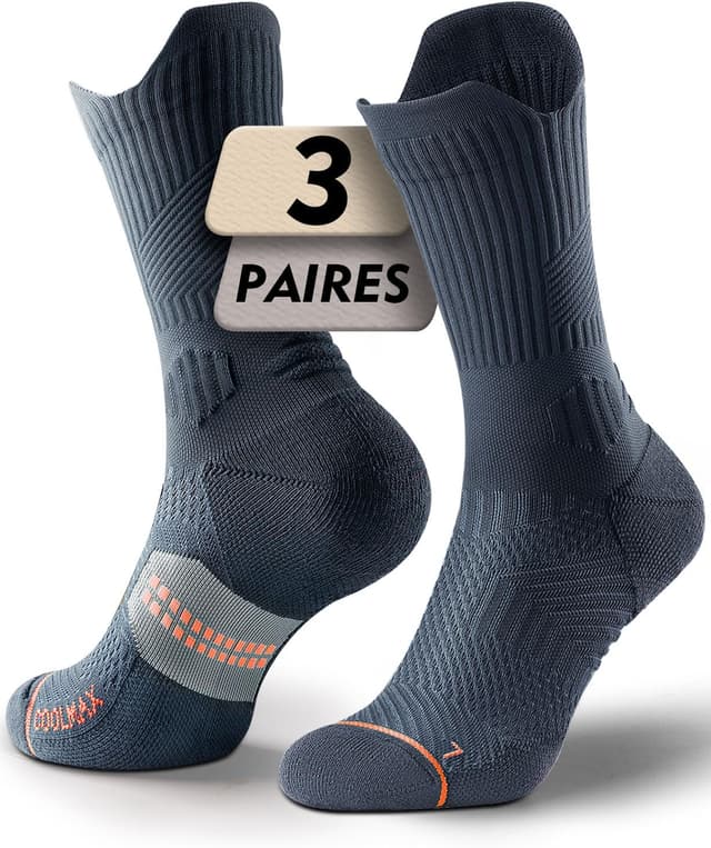 Detalle de Chaussettes de course à pied en bambou Juclise (compression 15 à 20 mmHg) Coolmax pour homme
