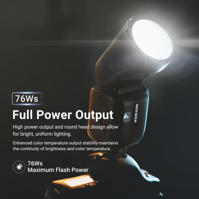 Detalle 2 de NEEWER Z2PRO-C 2.4G TTL Round Head Speedlite for Canon with Wireless Control, HSS 1/8000s and TCM Switch