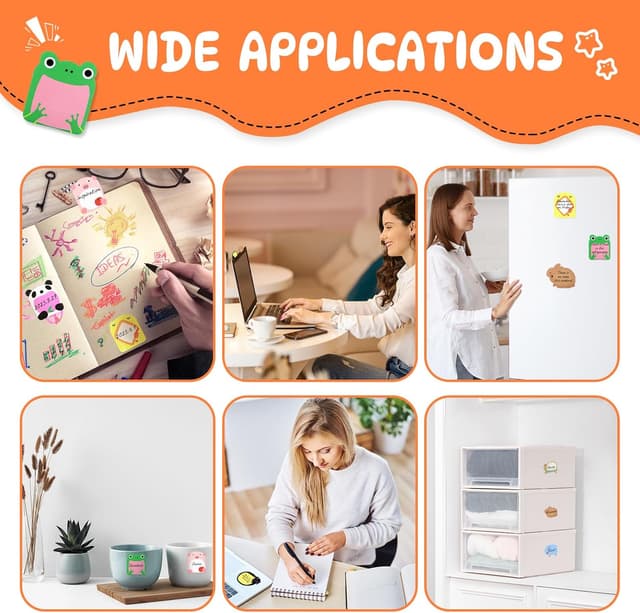 Thumbnail 6 de Qufiiry 32 Packs Cartoon Sticky Notes (640 Sheets) – Animal Message Notes for Kids, School & Home