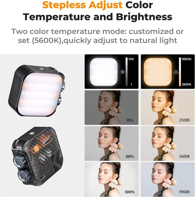 Detalle 2 de K&F CONCEPT Magnetic Camera Light 2000mAh