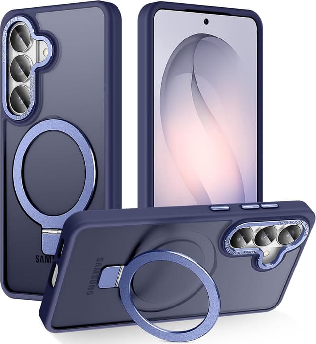 Detalle de STERKER Designed for Samsung Galaxy S26 Plus Magnetic Case with Ring Stand (Translucent Slim) — Blue