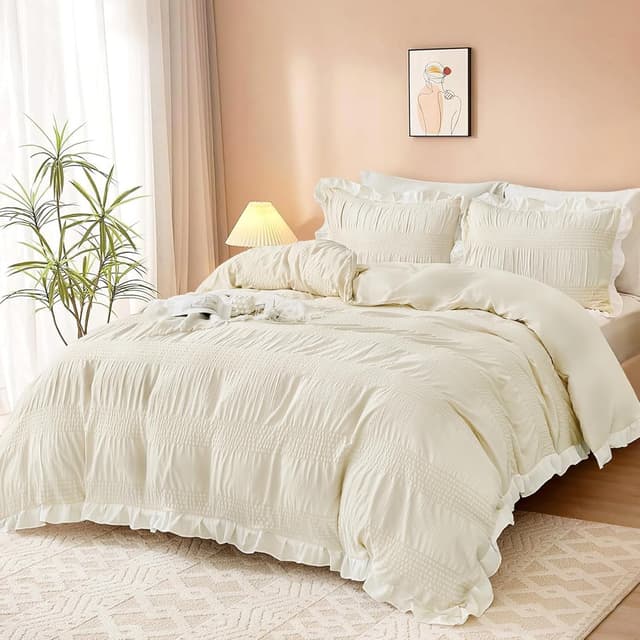 Detalle 2 de Guchuang Bedding Seersucker Duvet Cover King 220x230cm
