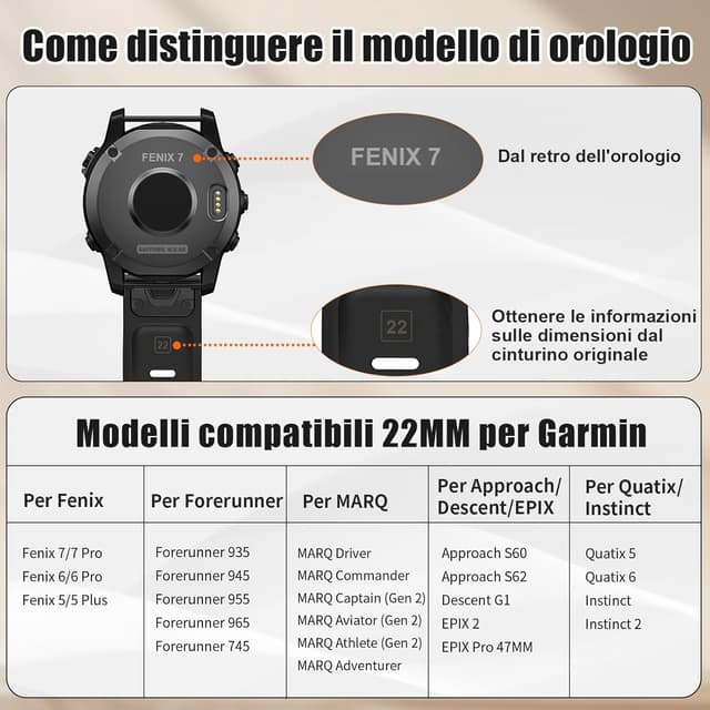 Detalle de NotoCity cinturino Garmin 22 mm