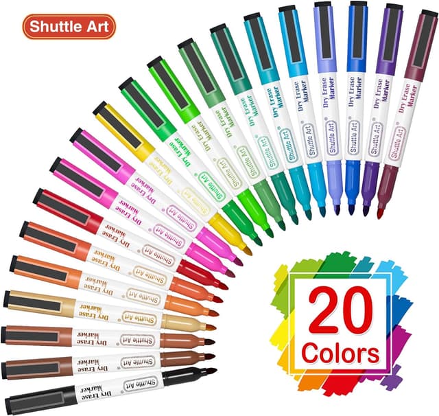 Detalle 2 de Shuttle Art Magnetic Dry Erase Markers 20-Color Set