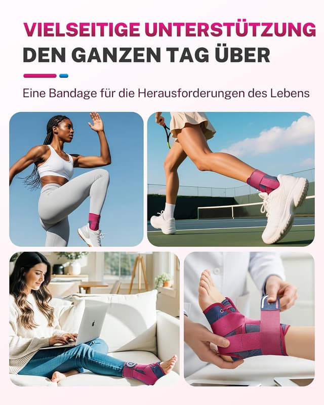 Thumbnail 6 de Fitomo Sprunggelenkbandage mit beidseitig herausnehmbaren Schienen, Schnellverschluss & „Figur 8“-Stütze – für Sport und Alltag