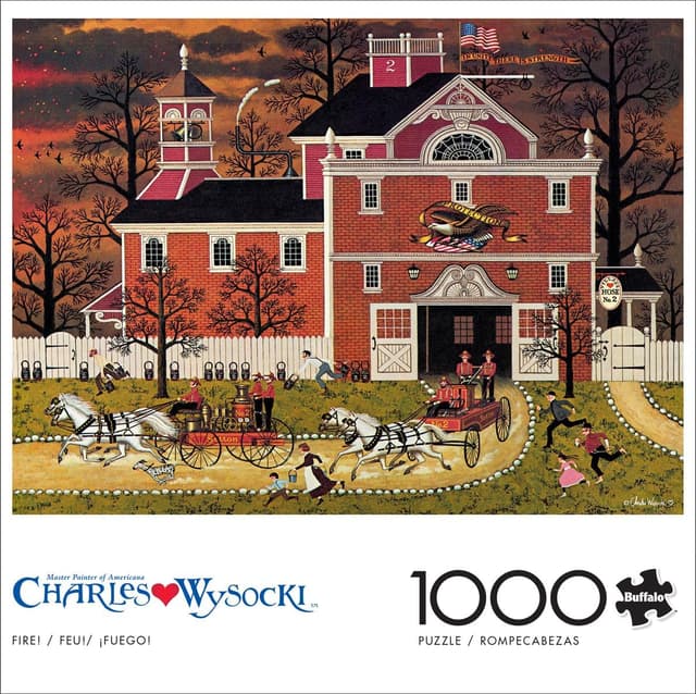 Detalle 2 de Buffalo Games Charles Wysocki Fire! 1000-Piece Jigsaw Puzzle (Finished size 26.75 x 19.75)