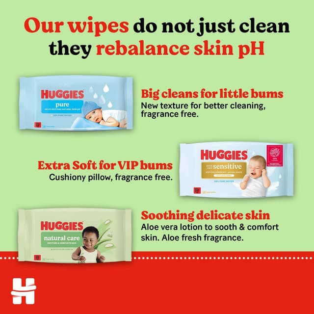 Thumbnail 6 de Huggies Natural Care baby wipes 480 pack