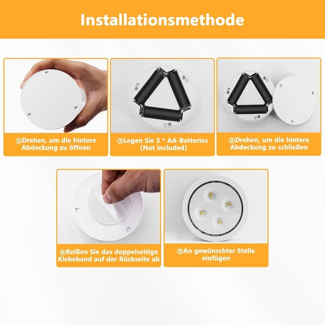 Detalle 2 de HITRENDS Kinder-Nachtlicht Set mit Fernbedienung (6 Leuchten, 2 Fernbedienungen) – 3 Farbtemperaturen