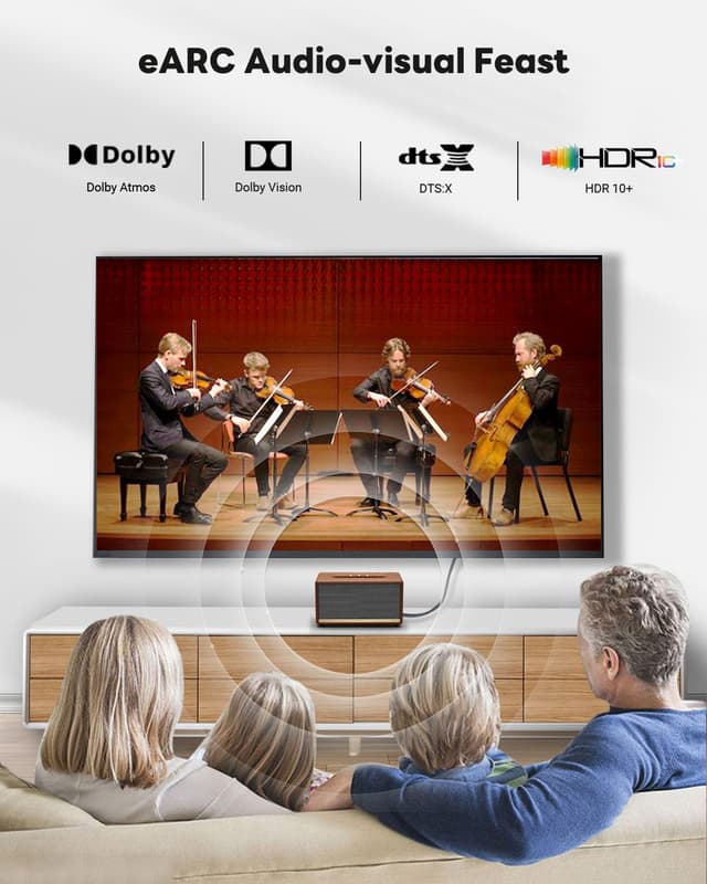 Detalle de Yauhody HDMI 2.1 Kabel 0,6 m (8K, 48 Gbit/s) mit eARC, Dynamic HDR, HDCP 2.2/2.3