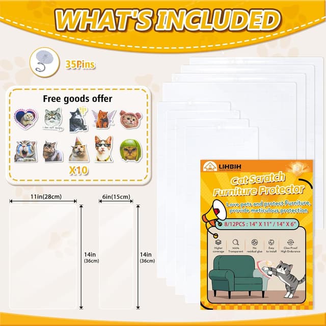 Thumbnail 1 de Protezione Divano Graffi Gatto 18 pezzi 🐱