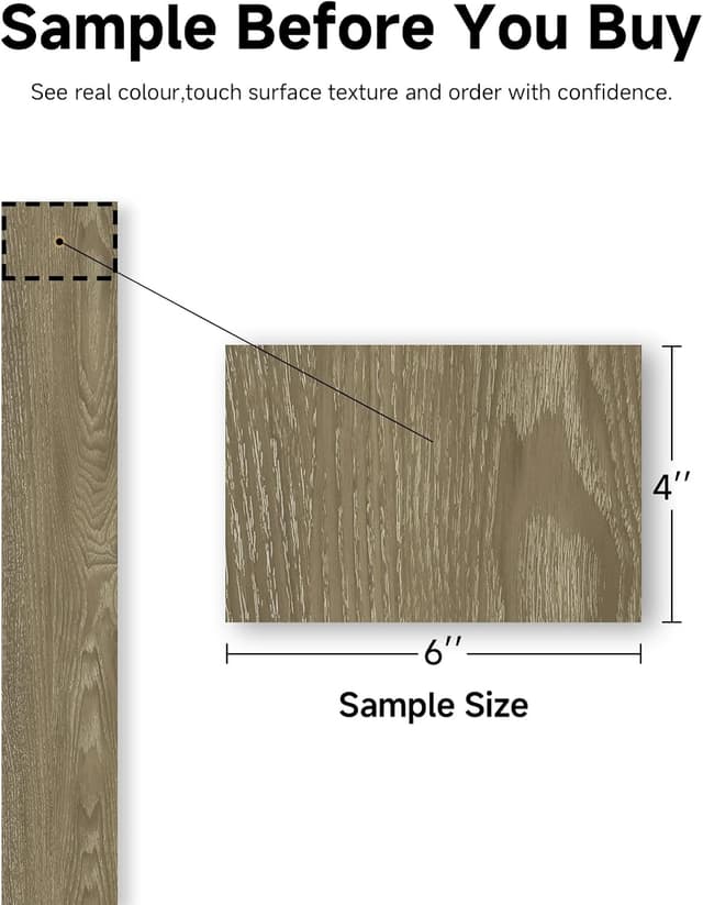 Detalle de AToPOSE Vinyl Flooring self-adhesive wood-effect floor planks (6"×36") – waterproof peel and stick, 36pcs