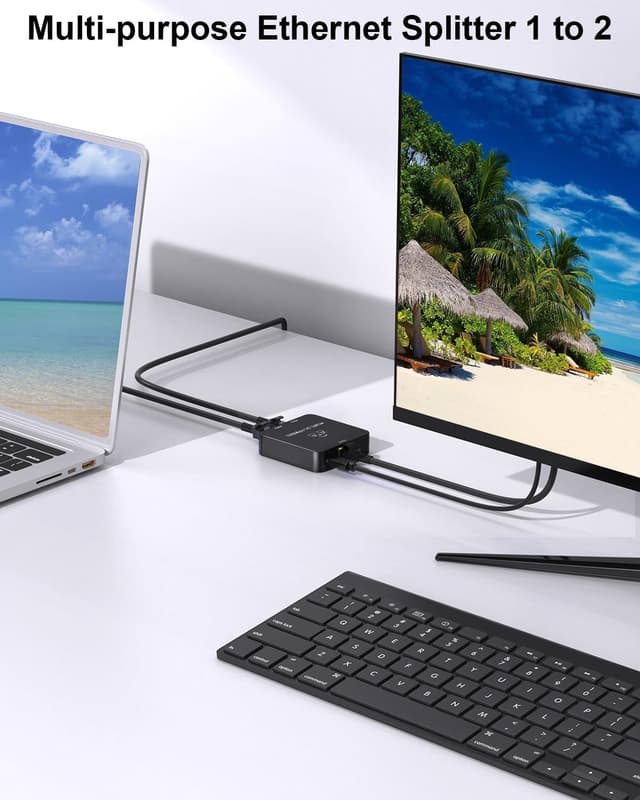 Detalle 2 de uhddadi Ethernet Splitter 1 to 2 Out 1000Mbps
