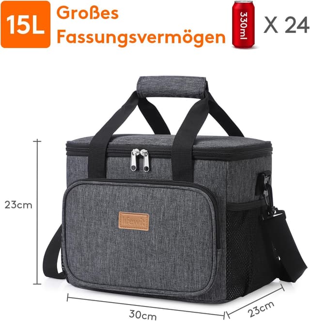 Detalle de Lifewit 15L Kühltasche faltbar für unterwegs