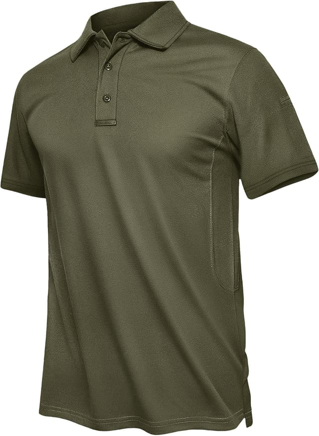 Detalle de TACVASEN Men’s Breathable Golf Polo Shirt (Quick-Dry, Short Sleeve) for Casual Work & Outdoor Days