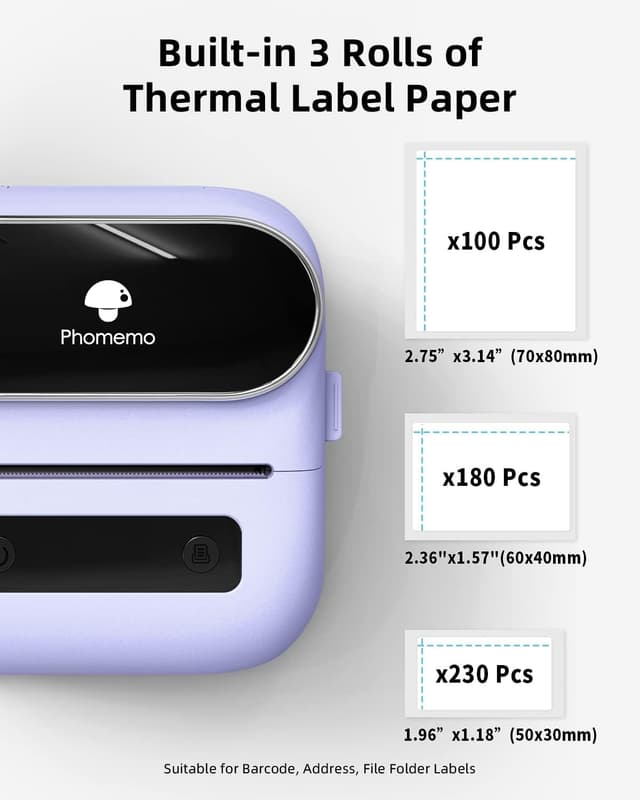 Thumbnail 2 de Phomemo M220 stampante etichette 2200 mAh 🖨