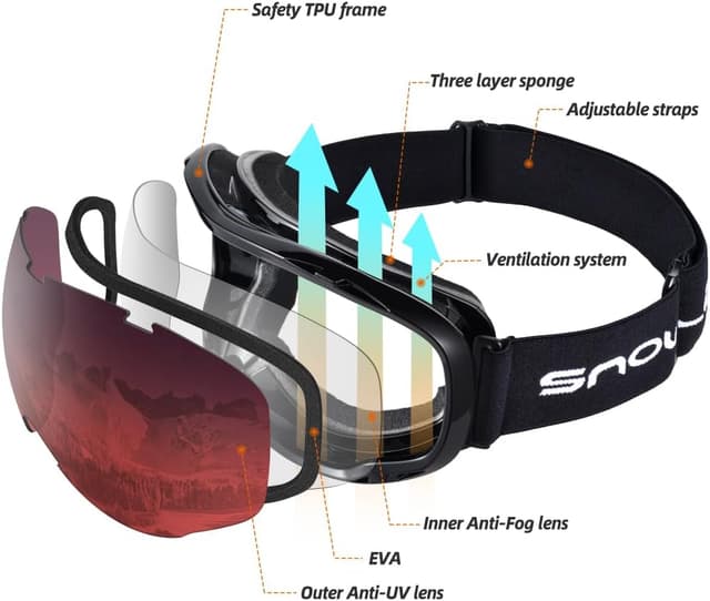 Thumbnail 4 de Snowledge ski goggles UV400 dual lens