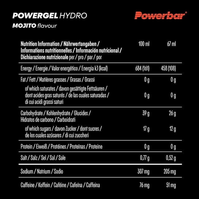 Thumbnail 6 de Powerbar PowerGel Hydro Mojito – Gel Energético con Cafeína ⚡